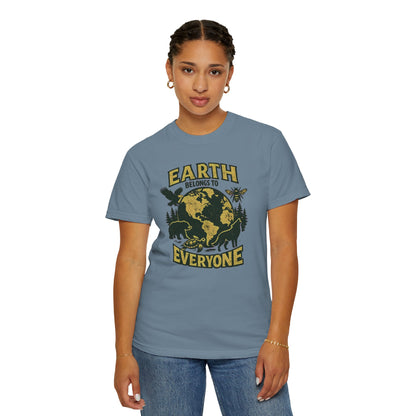 Earth Belongs to Everyone Earth Day Tee | Conservation Art Shirt | Wildlife Gift
