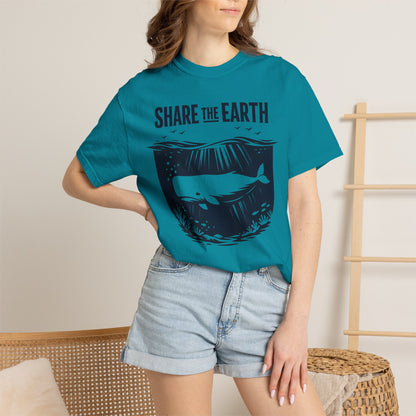 Whale Conservation Tee | Share the Earth Graphic Shirt | Ocean Wildlife Gift | Unisex