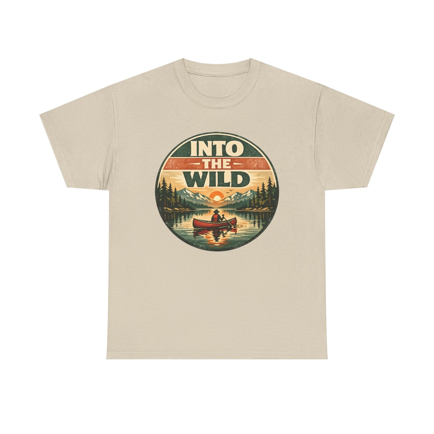 Into the Wild Canoe Badge Tee | Vintage Outdoor Graphic Shirt | Camping Adventure Gift