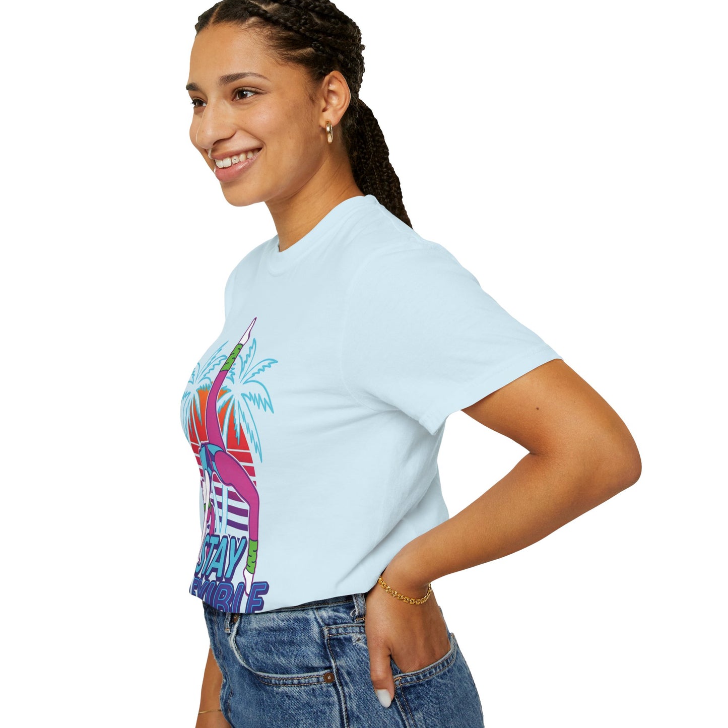 Stay Flexible Retro 80s Backbend Graphic Tee | Vintage Workout Shirt Women
