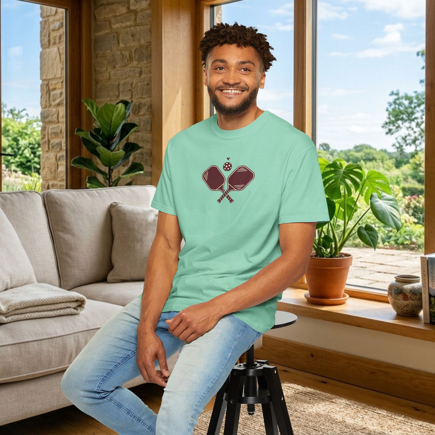 Pickleball Heart Icon Tee Pickler Love Minimalist Graphic Unisex Shirt