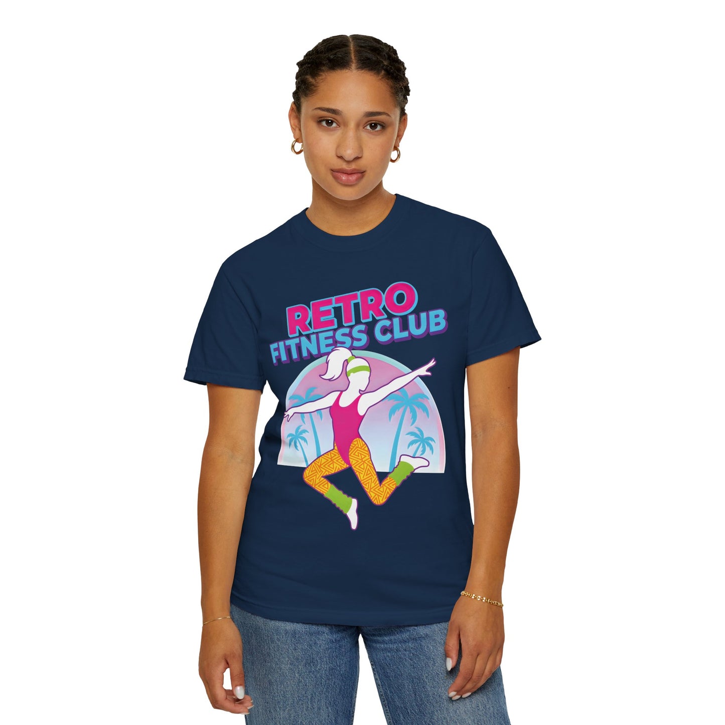 Retro Fitness Club 80s Aerobics Graphic Tee | Vintage Gym Shirt Women