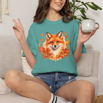 Watercolor Fox Graphic Tee | Autumn Wildlife Art Shirt | Nature Lover Gift | Unisex