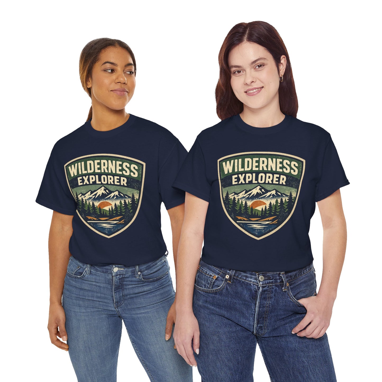 Wilderness Explorer Shield badge Tee | Retro Outdoor Adventure design | Hiking