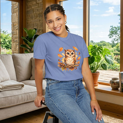 Watercolor Owl Graphic Tee | Autumn Wildlife Art Shirt | Owl Lover Gift