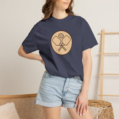 Vintage Pickleball Badge Tee Pickler Crest Minimalist Unisex Shirt