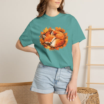 Sleeping Fox Watercolor Graphic Tee | Cozy Woodland Animal Shirt | Nature Lover Gift