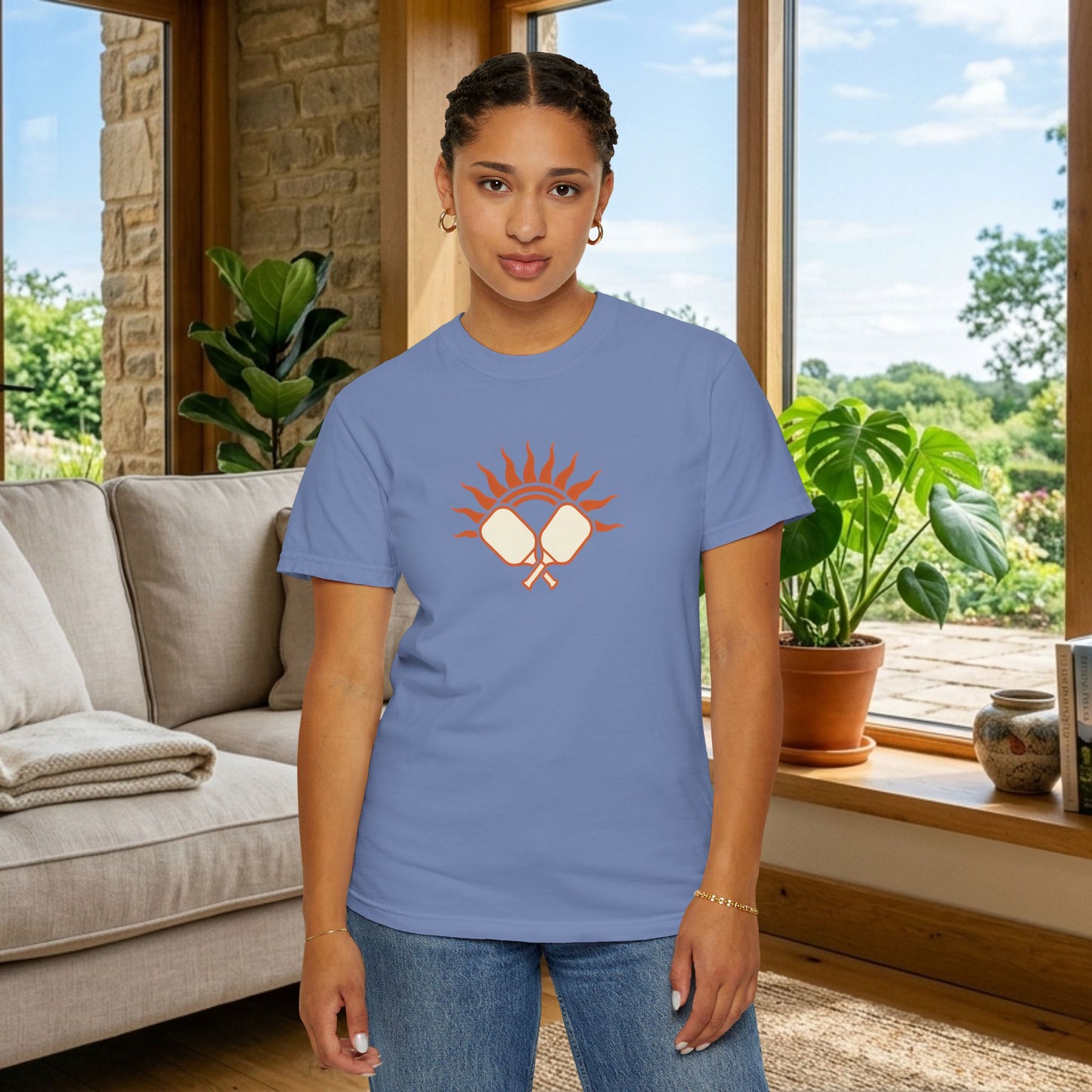 Pickleball Sun Badge Tee Pickler Vintage Minimalist Unisex Shirt