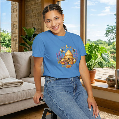 Beehive Honey and Lavender Tee | Vintage Nature Art Shirt | Botanical Garden Gift