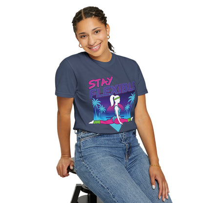 Stay Flexible Retro 80s Splits Aerobics Tee | Vintage Gym Shirt Women