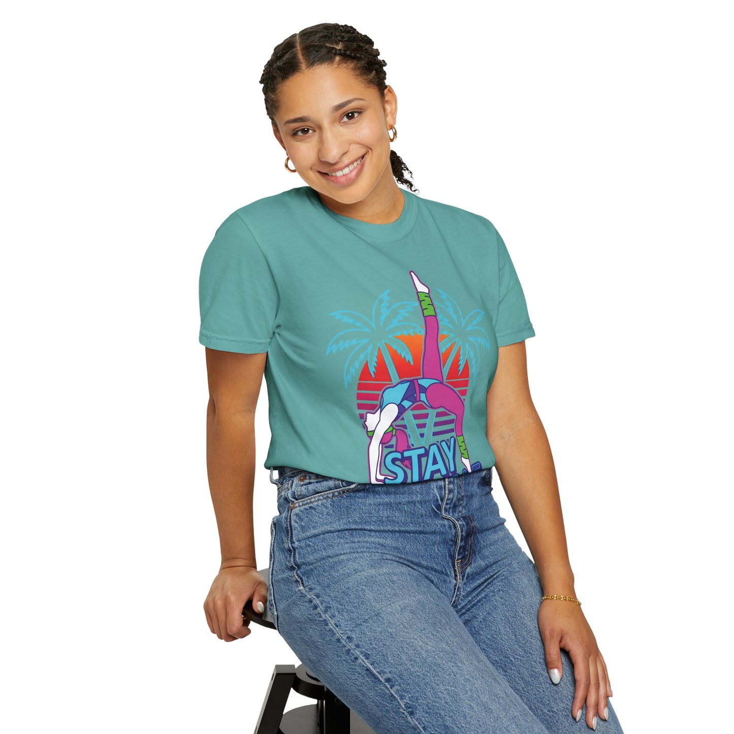 Stay Flexible Retro 80s Backbend Graphic Tee | Vintage Workout Shirt Women