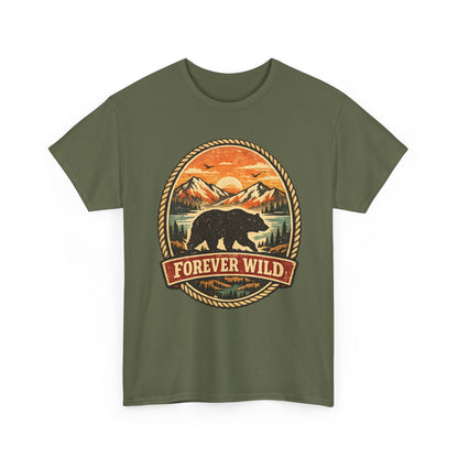 Grizzly Bear Forever Wild Badge Tee | Vintage National Park Shirt | Nature Lover Gift