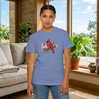Cardinal Botanical Tee | Vintage Bird Art Shirt | Bird Watcher Gift