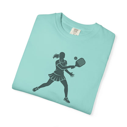 Pickleball Female Silhouette Icon Tee Minimalist Pickler Graphic Women T-Shirt