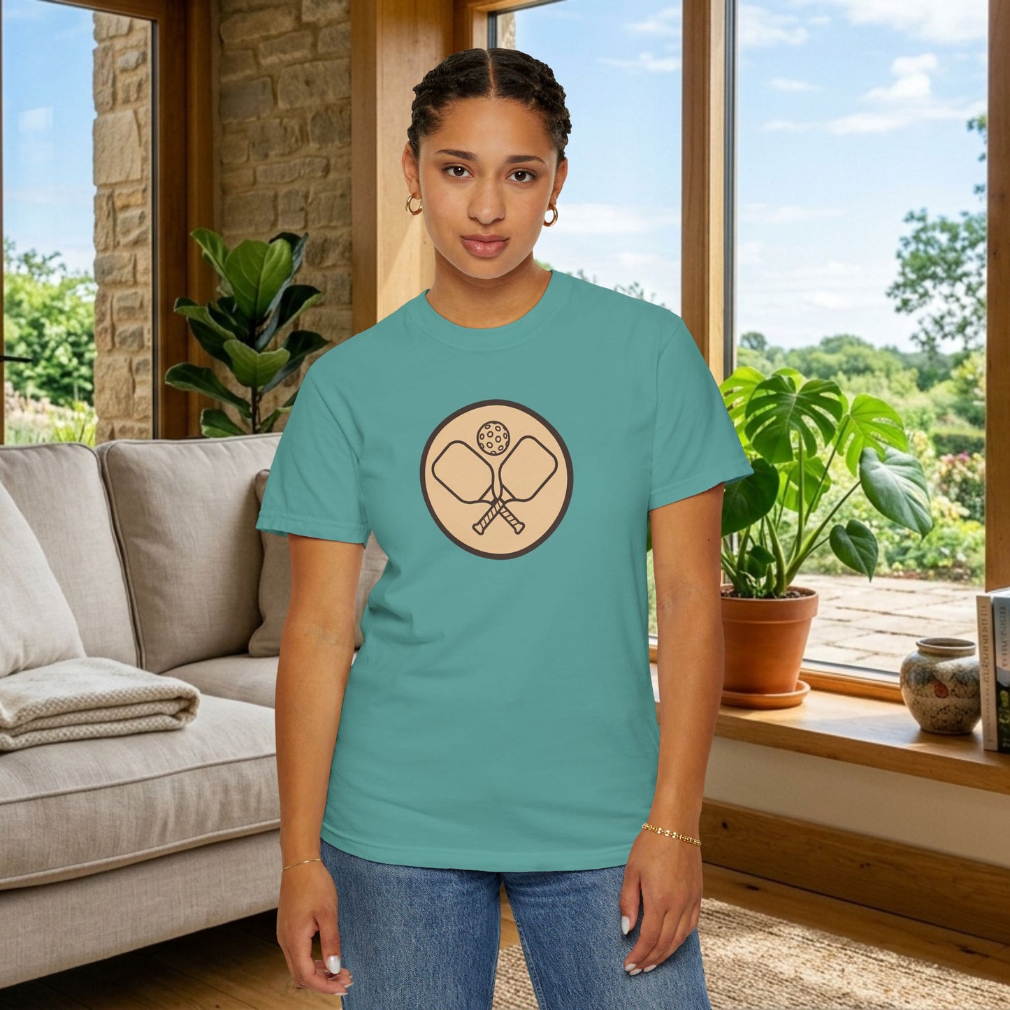 Vintage Pickleball Badge Tee Pickler Crest Minimalist Unisex Shirt