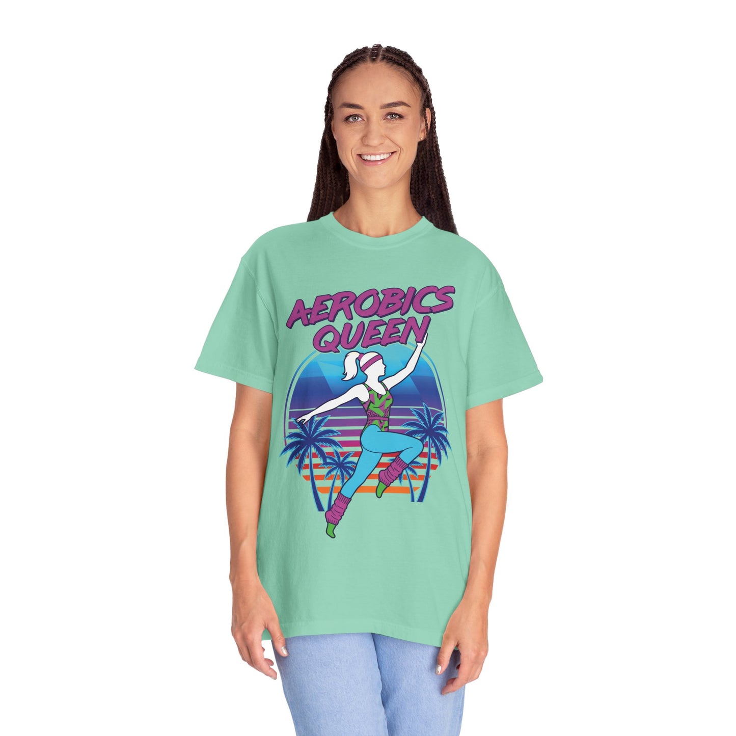 Aerobics Queen Retro 80s Dance Graphic Tee | Vintage Workout Shirt Women