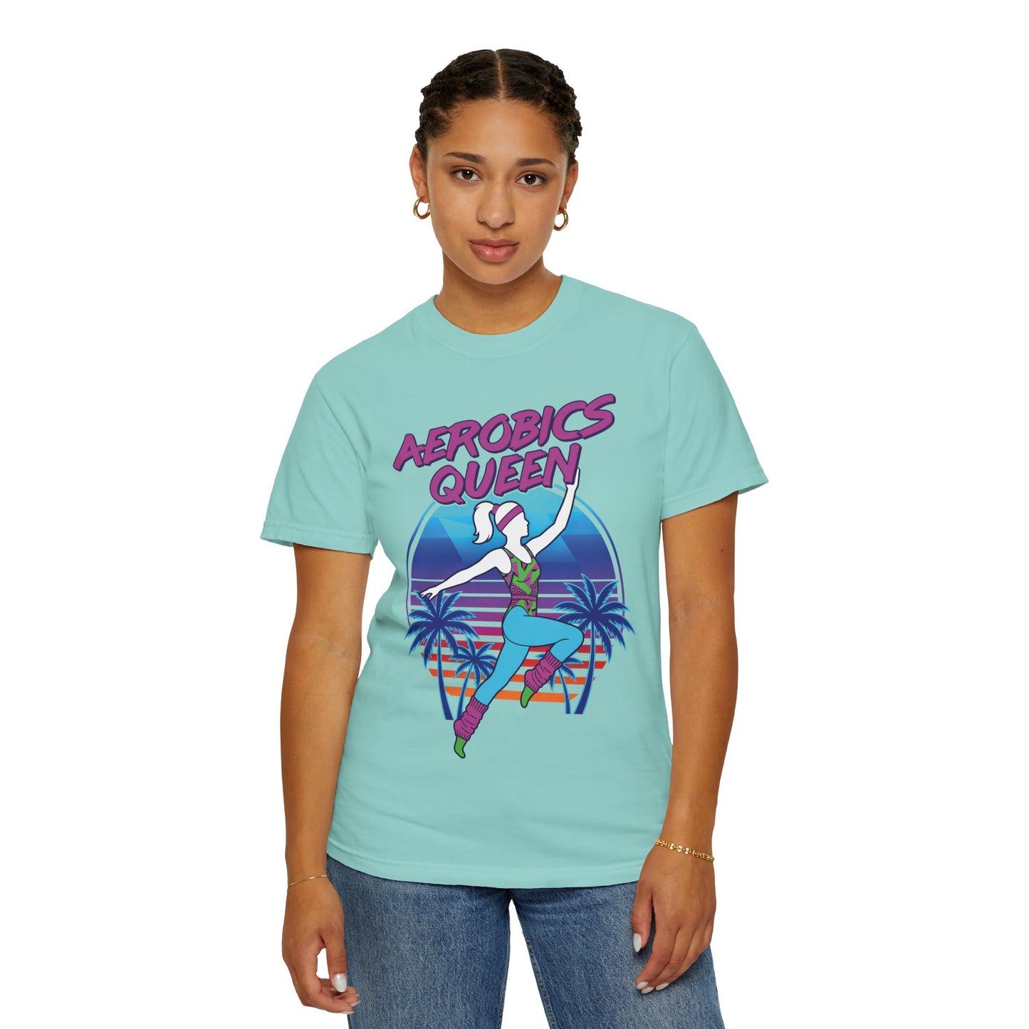 Aerobics Queen Retro 80s Dance Graphic Tee | Vintage Workout Shirt Women