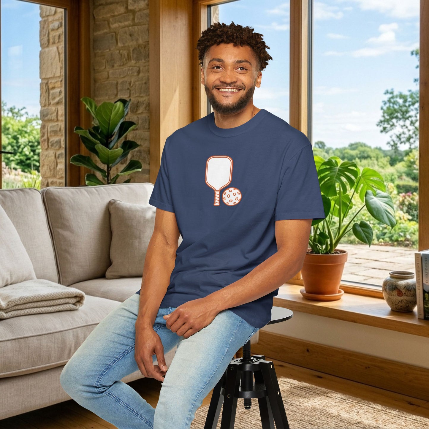 Pickleball Paddle And Ball Icon Tee Minimalist Pickler Unisex T-Shirt