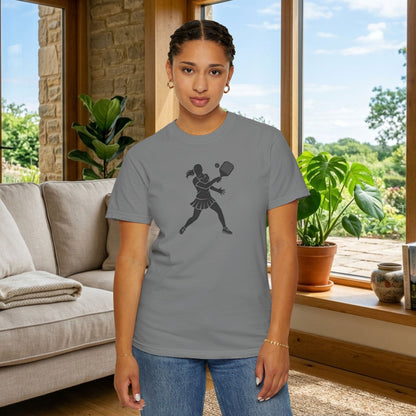 Pickleball Female Silhouette Icon Tee Minimalist Pickler Graphic Women T-Shirt