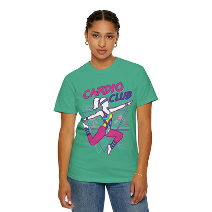 Cardio Club Retro 80s Grid Aerobics Graphic Tee | Vintage Gym Shirt Women