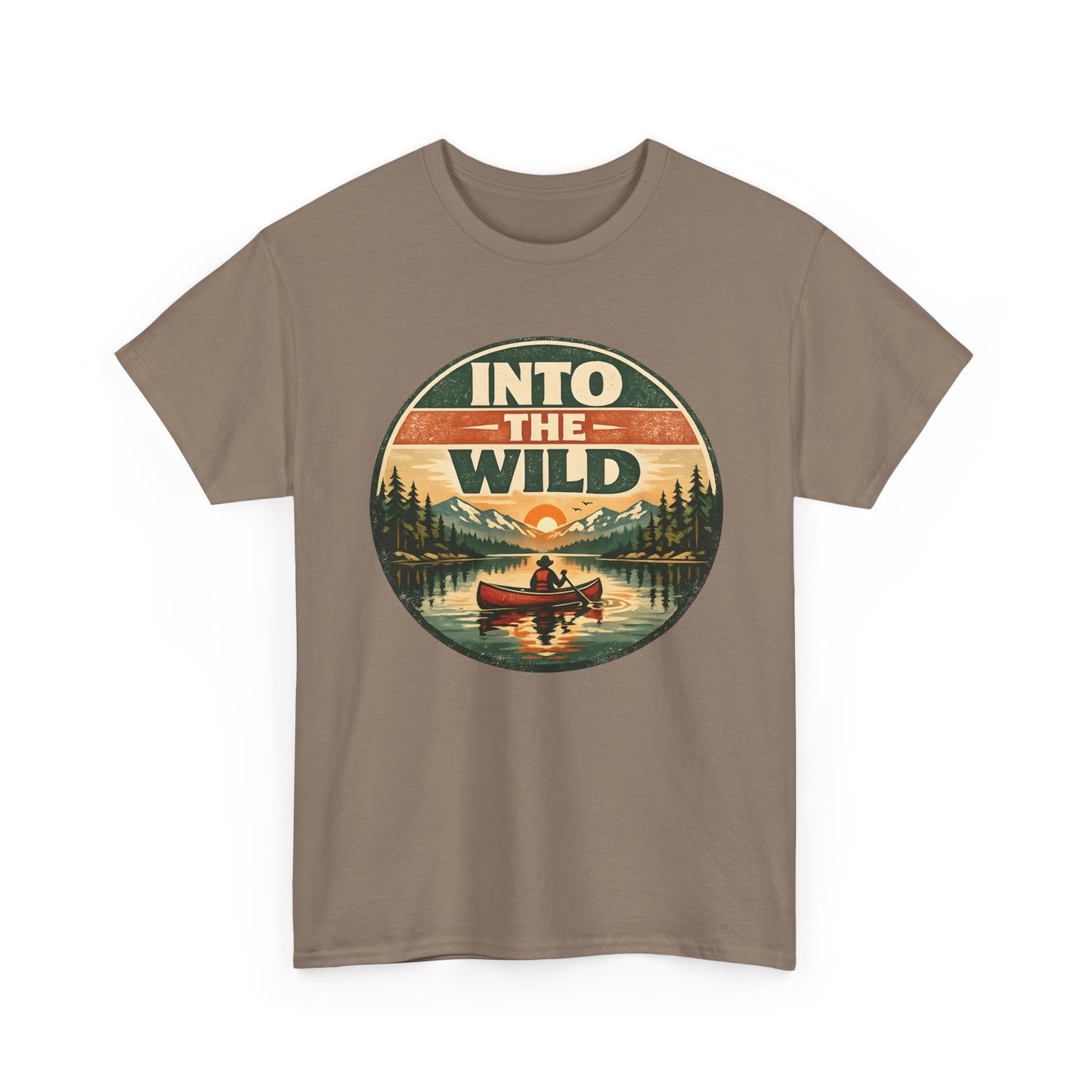 Into the Wild Canoe Badge Tee | Vintage Outdoor Graphic Shirt | Camping Adventure Gift