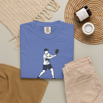 Pickleball Player Silhouette Tee Pickler Minimalist Men's Graphic Shirt