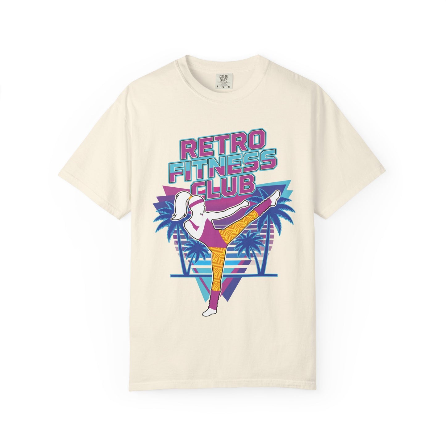 Retro Fitness Club High Kick 80s Tee | Vintage Aerobics Shirt Women