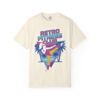 Retro Fitness Club High Kick 80s Tee | Vintage Aerobics Shirt Women