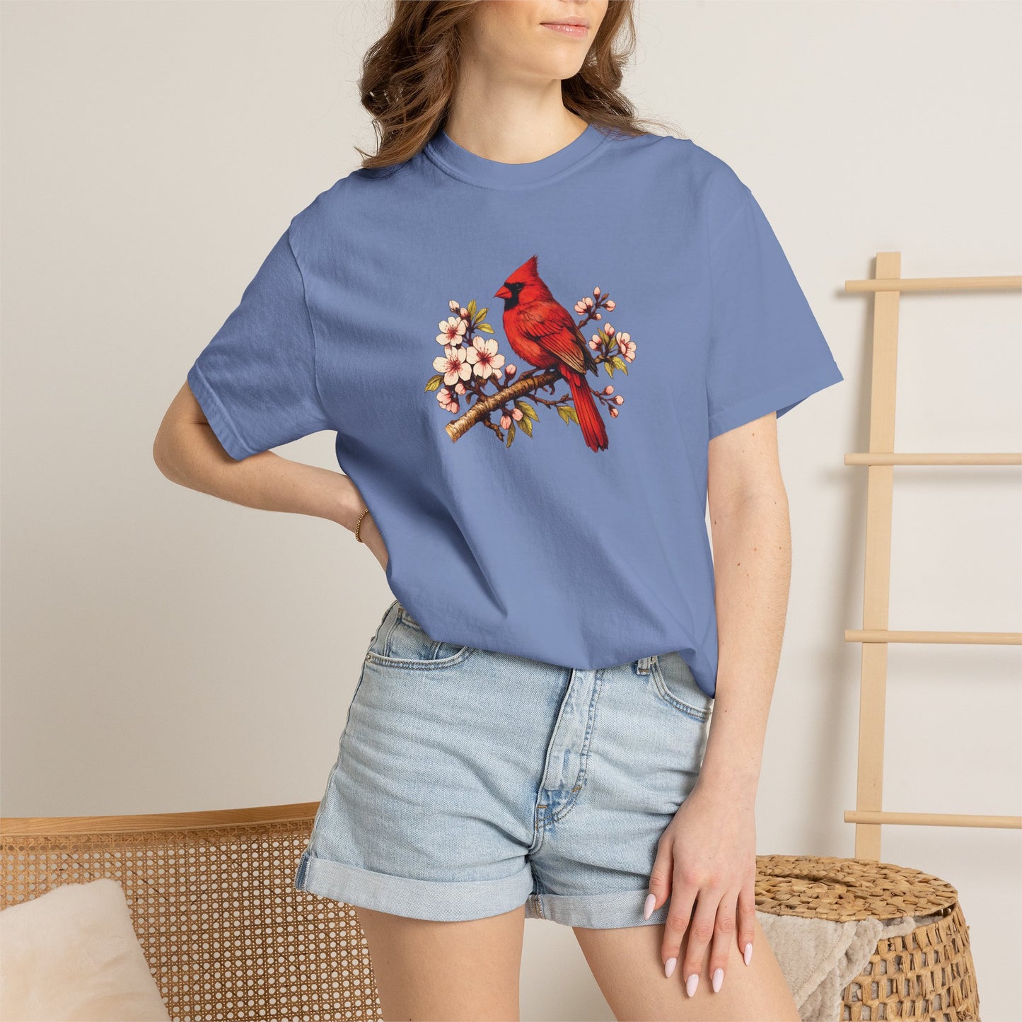 Cardinal Botanical Tee | Vintage Bird Art Shirt | Bird Watcher Gift