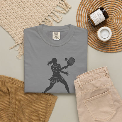 Pickleball Female Silhouette Icon Tee Minimalist Pickler Graphic Women T-Shirt
