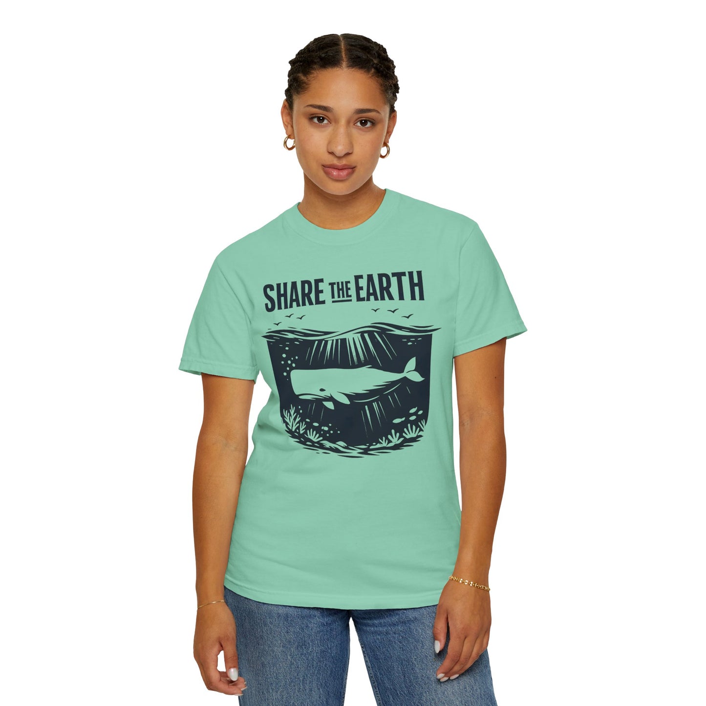 Whale Conservation Tee | Share the Earth Graphic Shirt | Ocean Wildlife Gift | Unisex