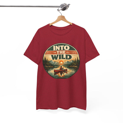Into the Wild Canoe Badge Tee | Vintage Outdoor Graphic Shirt | Camping Adventure Gift
