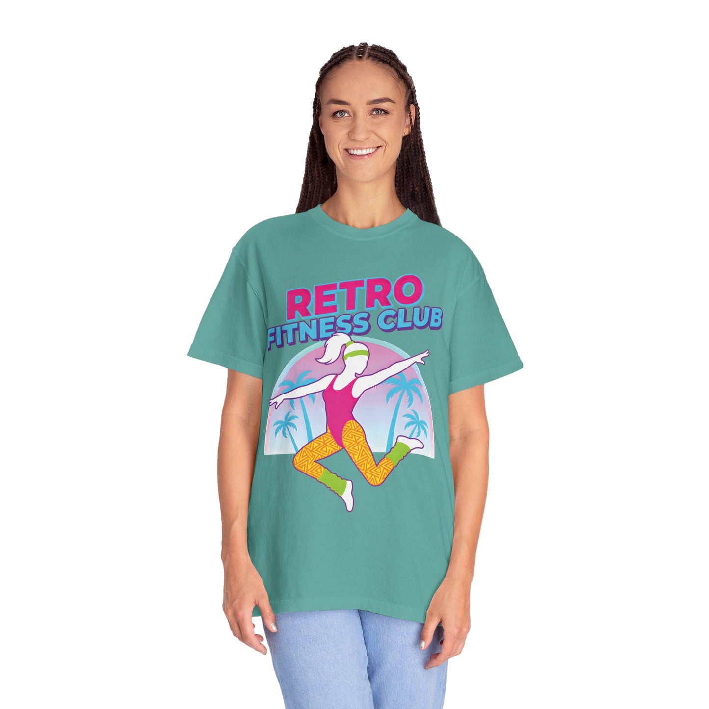 Retro Fitness Club 80s Aerobics Graphic Tee | Vintage Gym Shirt Women