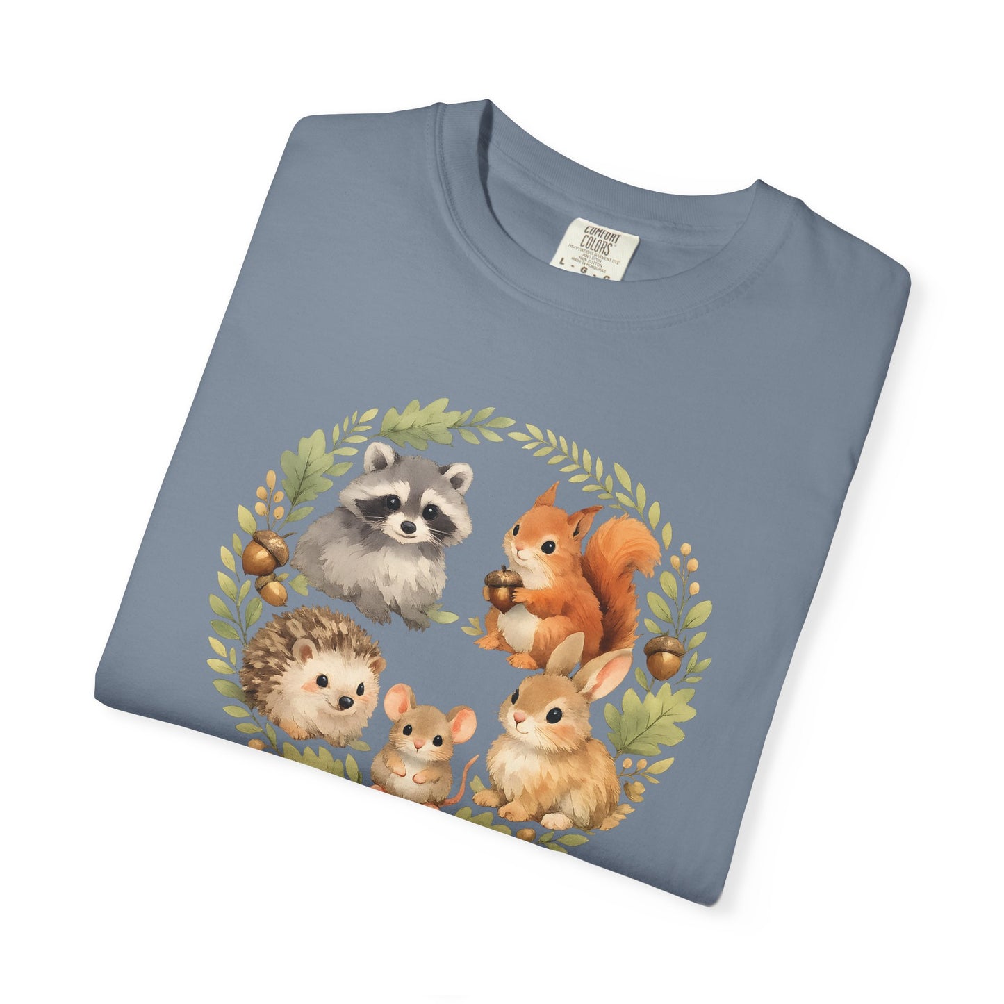 Woodland Animals Circle Watercolor Tee | Forest Creature Gift Shirt | Nature Lover