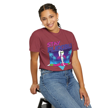 Stay Flexible Retro 80s Splits Aerobics Tee | Vintage Gym Shirt Women
