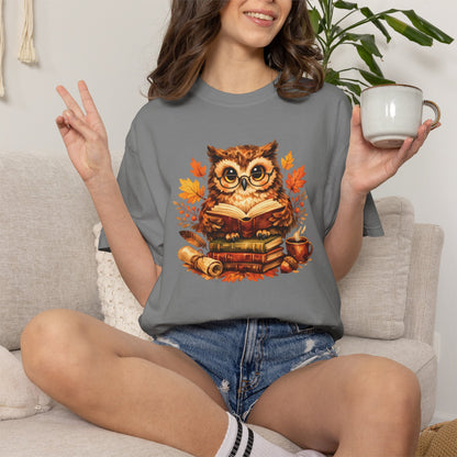 Wise Owl Watercolor Humor Tee | Book Lover Nature Shirt | Whimsical Wildlife Gift