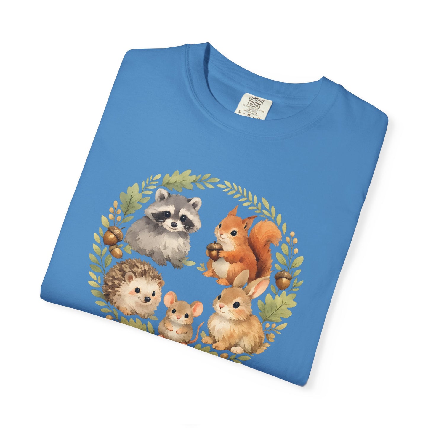 Woodland Animals Circle Watercolor Tee | Forest Creature Gift Shirt | Nature Lover