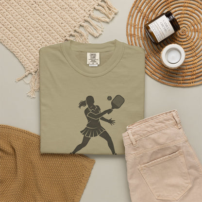 Pickleball Female Silhouette Icon Tee Minimalist Pickler Graphic Women T-Shirt