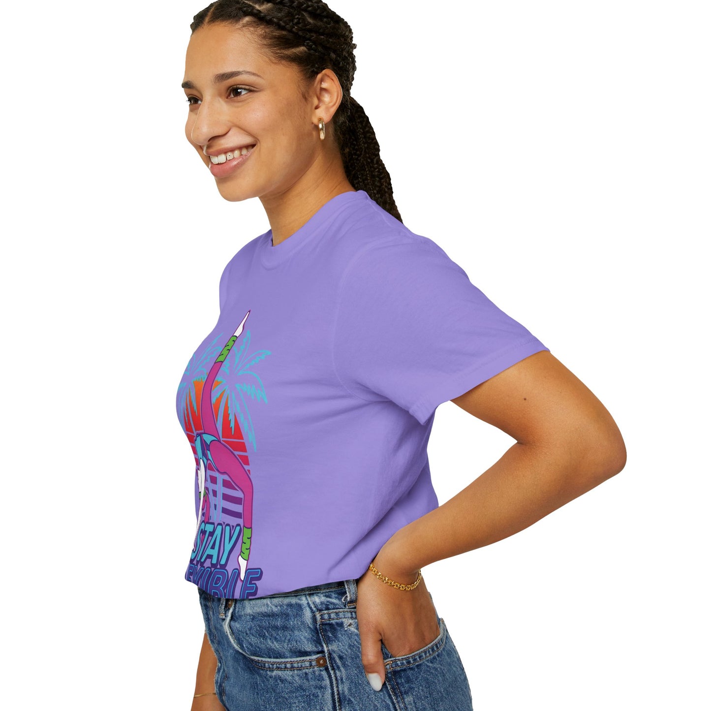 Stay Flexible Retro 80s Backbend Graphic Tee | Vintage Workout Shirt Women