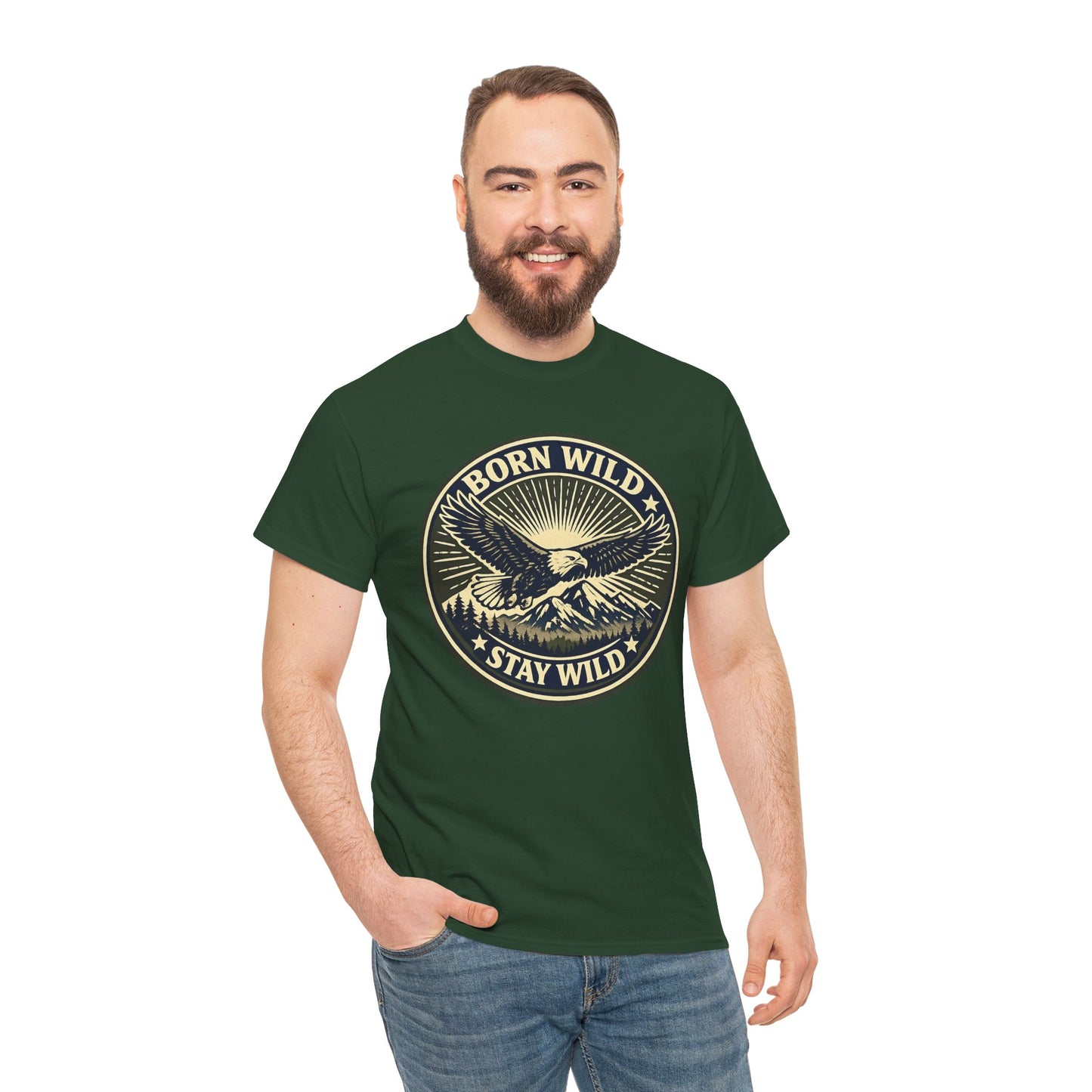 Eagle Ranger Patch Graphic Tee | Mid-Century Outdoor Shirt | Born Wild Stay Wild Unisex