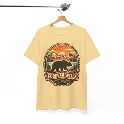 Grizzly Bear Forever Wild Badge Tee | Vintage National Park Shirt | Nature Lover Gift