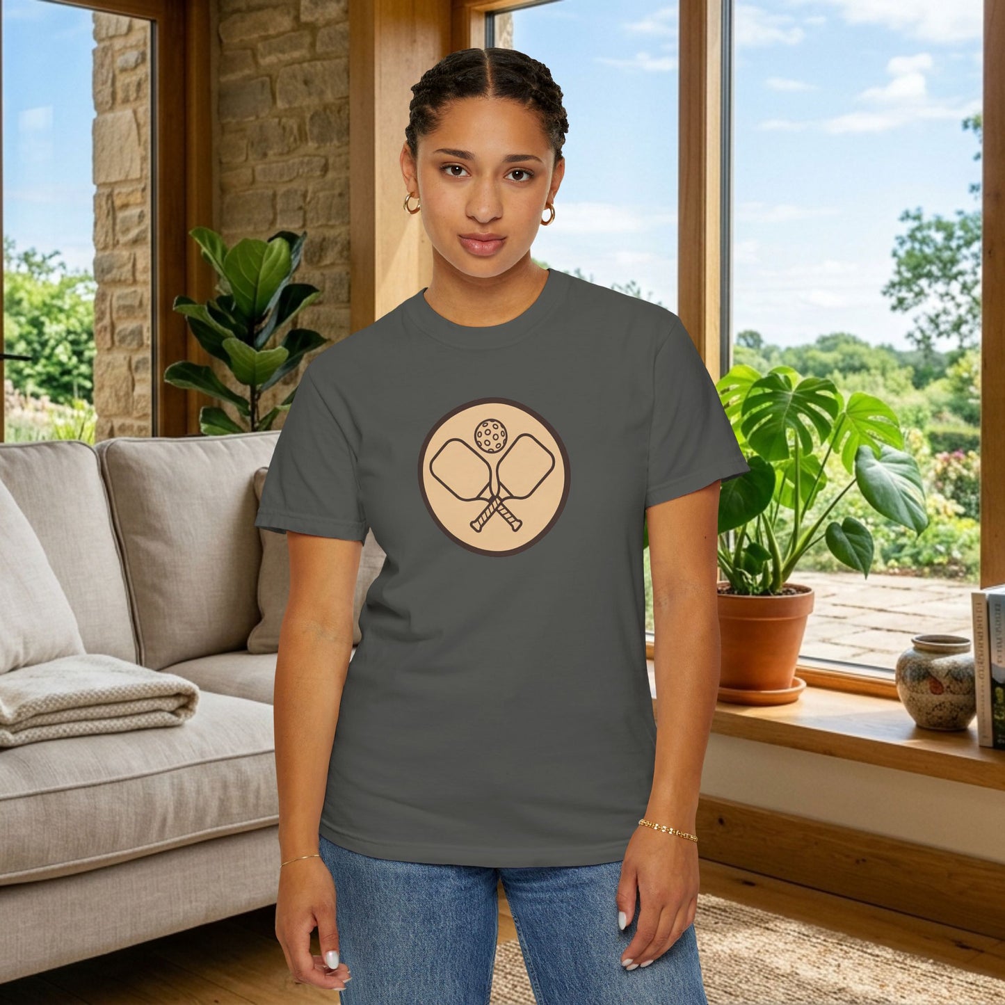 Vintage Pickleball Badge Tee Pickler Crest Minimalist Unisex Shirt