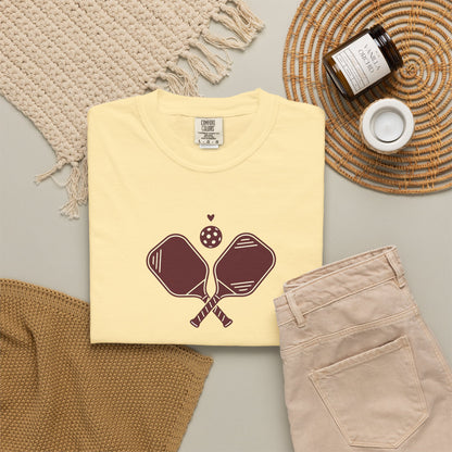 Pickleball Heart Icon Tee Pickler Love Minimalist Graphic Unisex Shirt