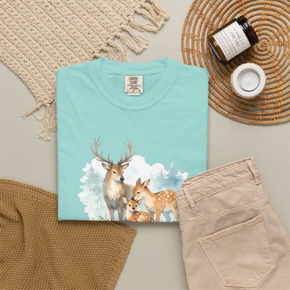Watercolor Deer Family Tee | Forest Wildlife Art Shirt | Nature Lover Gift | Unisex