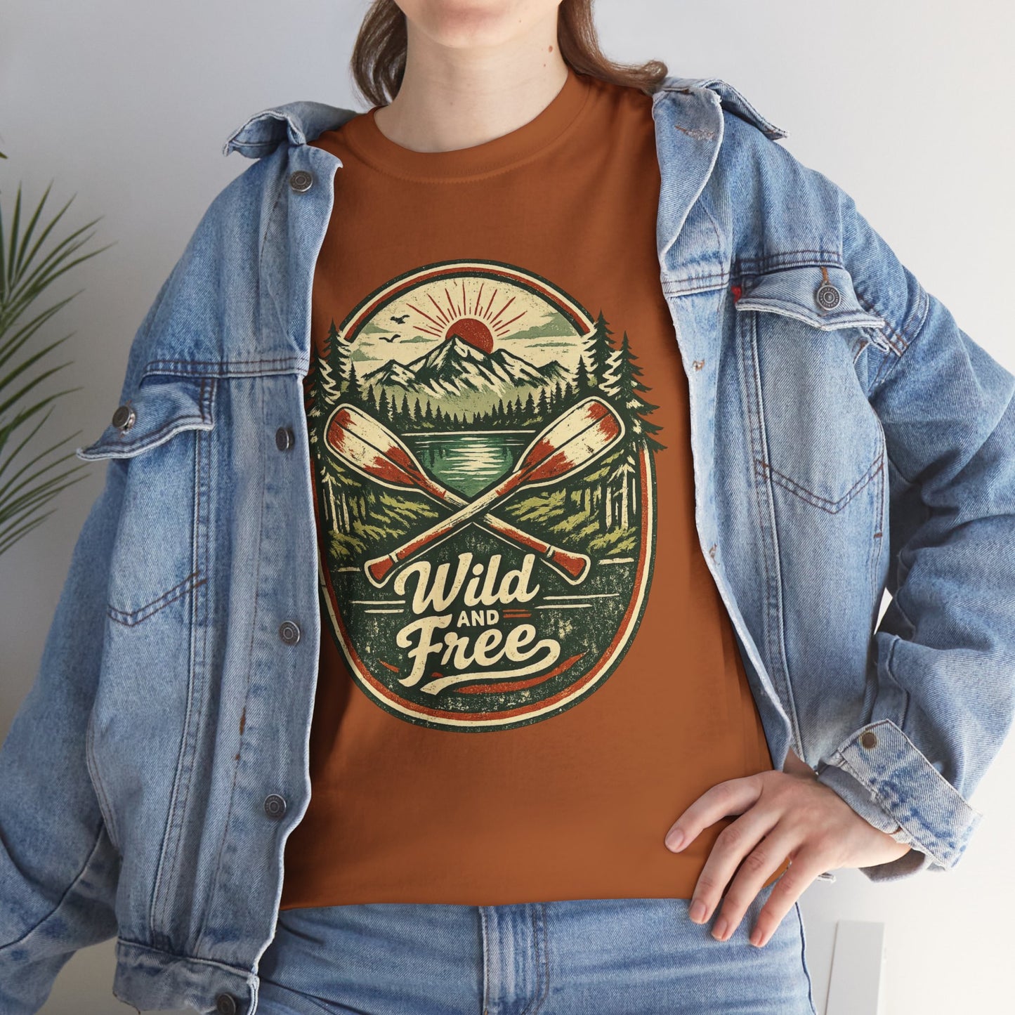 Wild and Free Badge Tee | Vintage Adventure Shirt | Outdoor Explorer Gift