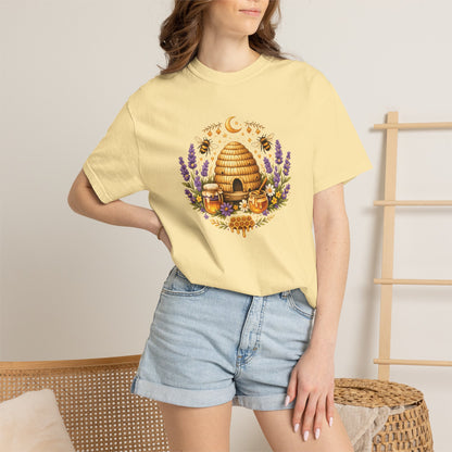 Beehive Honey and Lavender Tee | Vintage Nature Art Shirt | Botanical Garden Gift