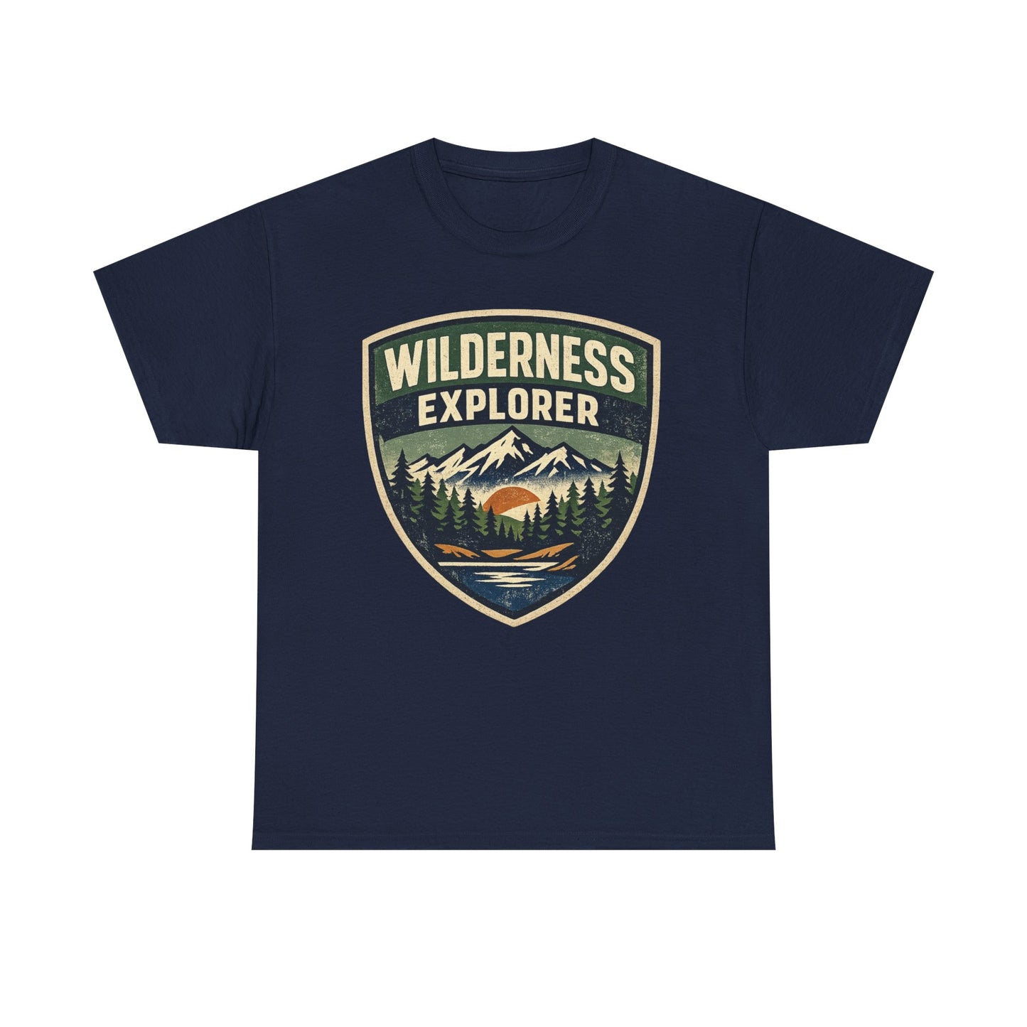 Wilderness Explorer Shield badge Tee | Retro Outdoor Adventure design | Hiking
