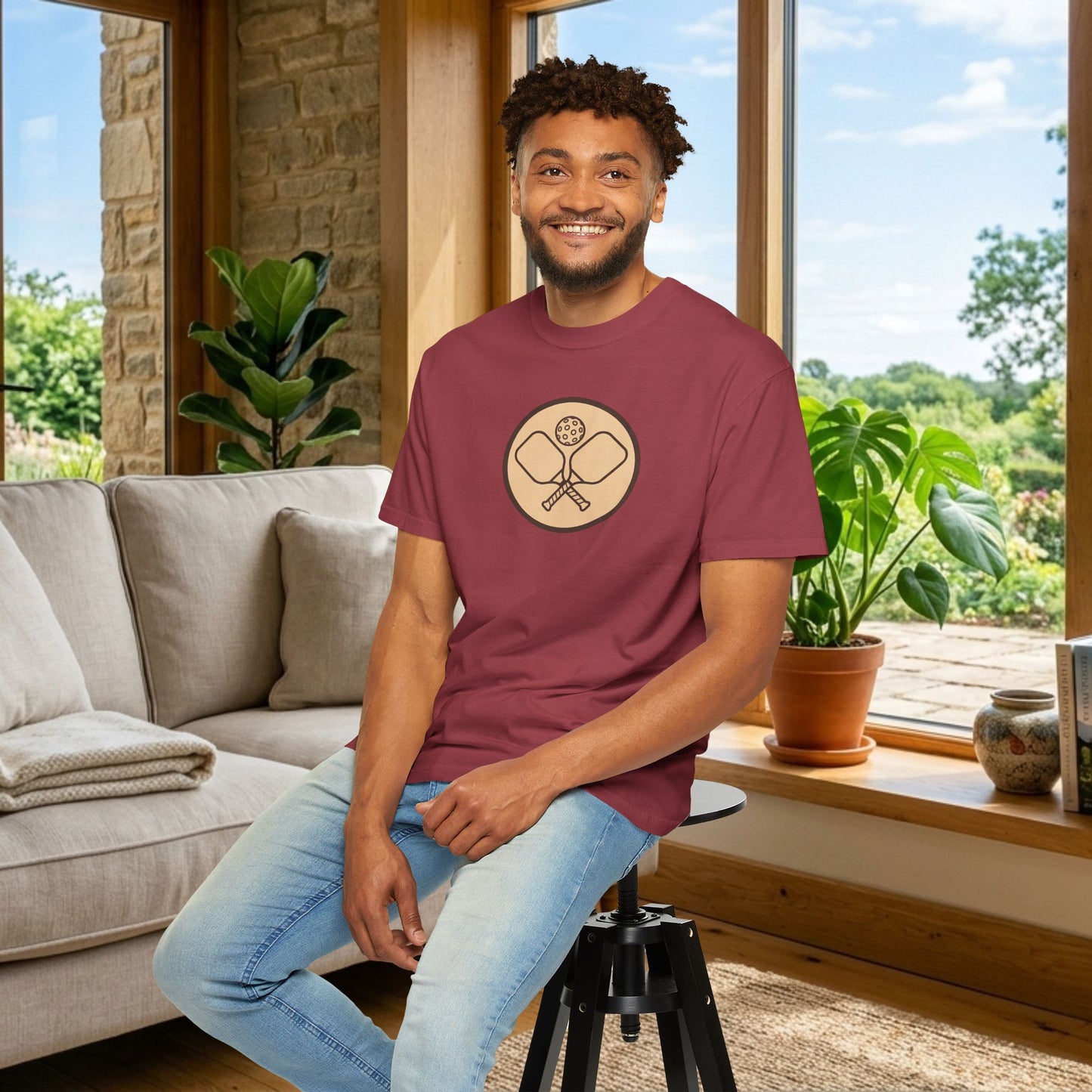 Vintage Pickleball Badge Tee Pickler Crest Minimalist Unisex Shirt