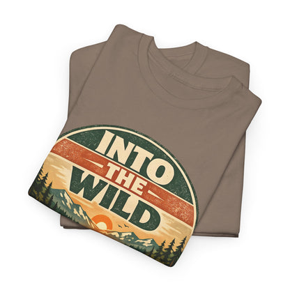 Into the Wild Canoe Badge Tee | Vintage Outdoor Graphic Shirt | Camping Adventure Gift