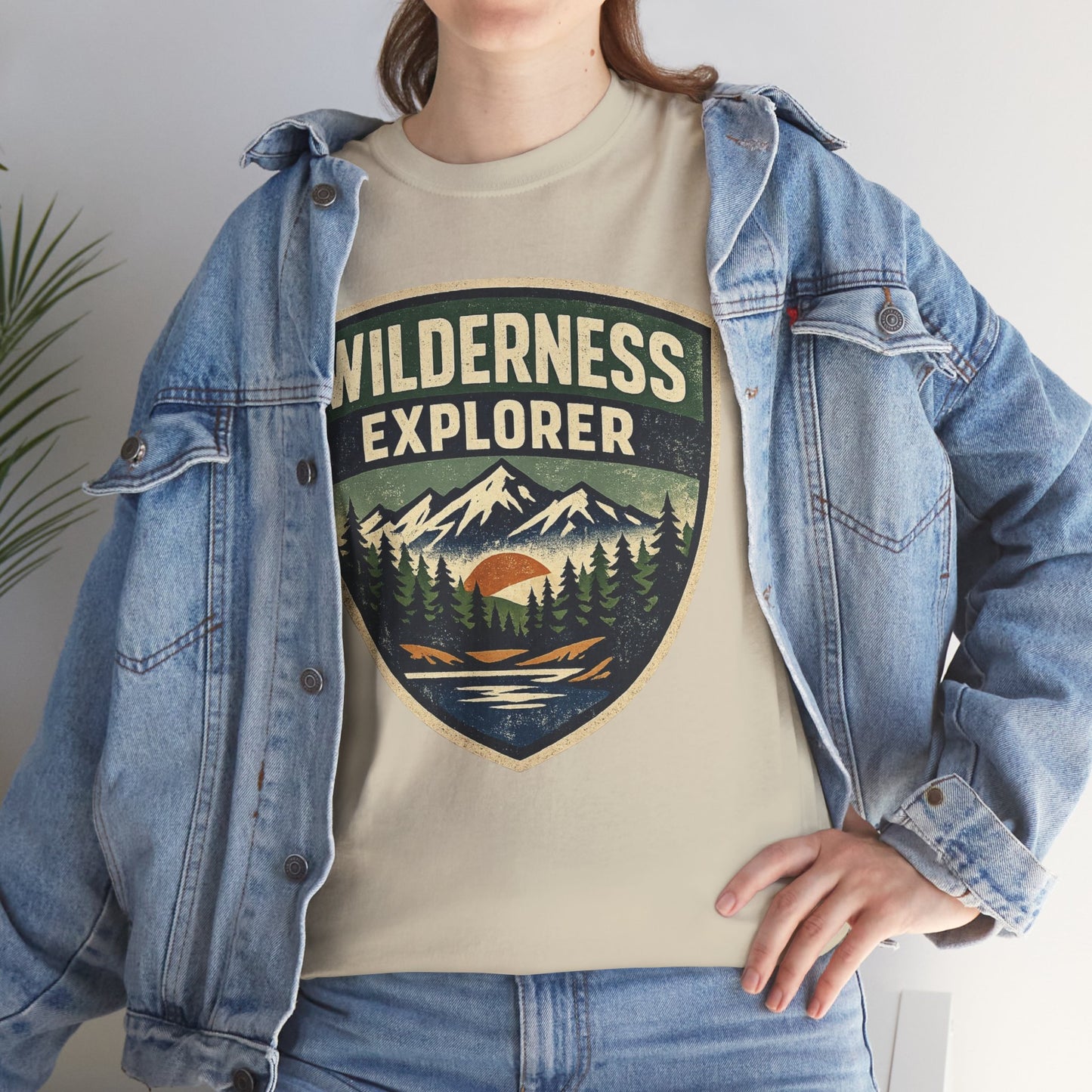 Wilderness Explorer Shield badge Tee | Retro Outdoor Adventure design | Hiking